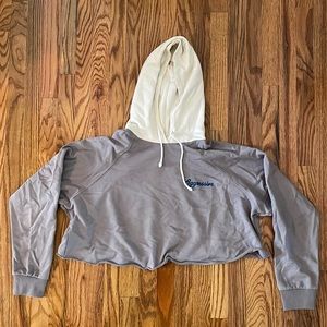 Tuesday Bassen Aggressive Gray Cropped Hoodie